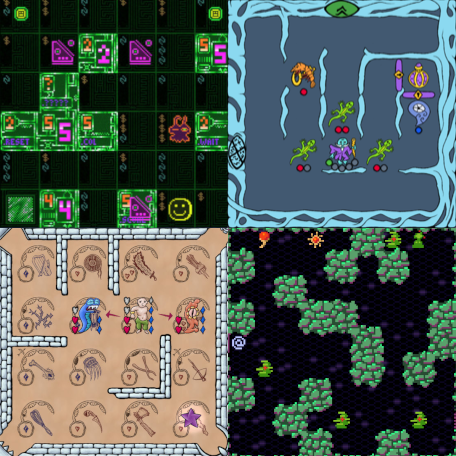 Screenshots of 4 Michael Brough games